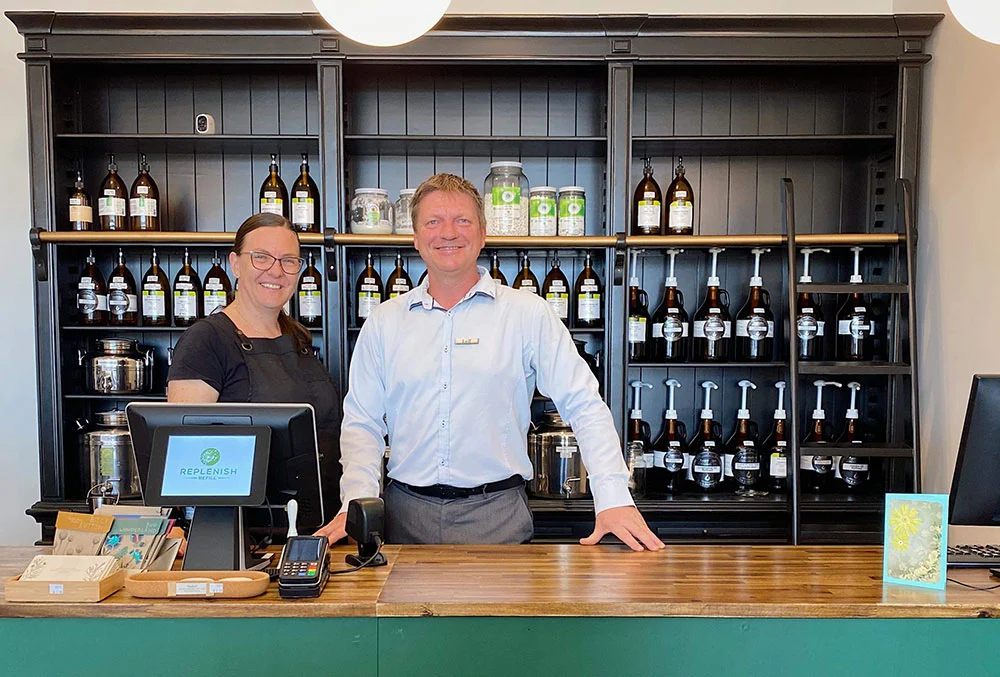 Sara and husban Leith Storoy at their store in Hervey Bay